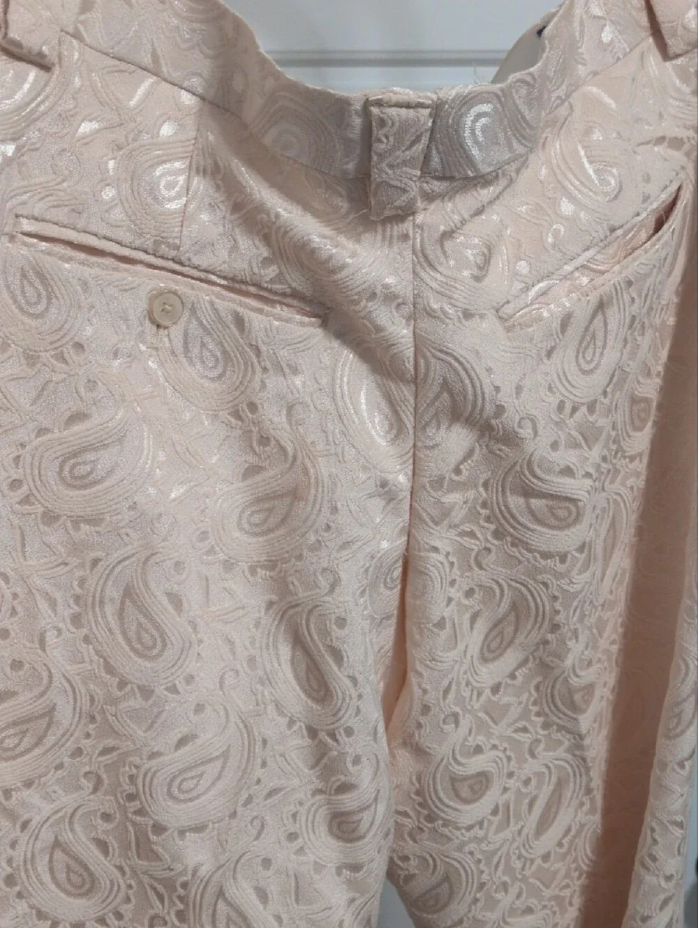Men's Off-White Paisley Damask Tuxedo Suit